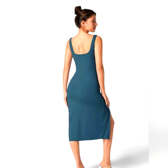 **SOLD** NEW Halara Square Neck Bodycon Majolica Blue Dress - Picture 2 of 5